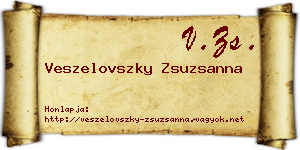 Veszelovszky Zsuzsanna névjegykártya